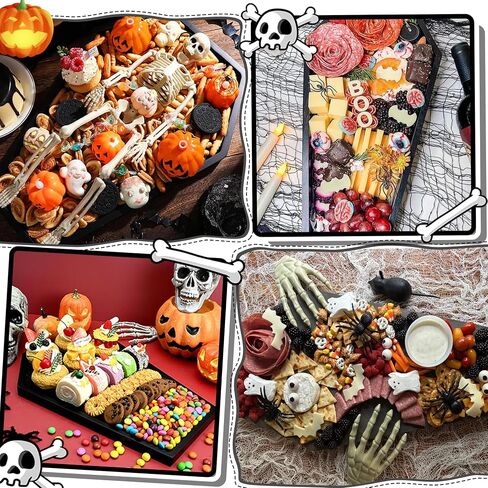 Coffin Charcuterie Boards, Halloween Gothic Coffin Tray with Skeleton, Cheese Cutting Board Skeleton Decorative Serving Platter, Halloween Serving Tray for Party Decorations in Saudi Arabia