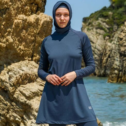 الأكمام الطويلة الإسلامية للنساء المتواضعات المسلمين 5 أجهزة كمبيوتر | غلاف كامل حارس الطفح الجلدي burkini | ملابس السباحة العربية in Kuwait