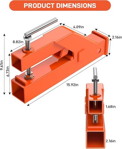 2 Inch Clamp On Trailer Hitch Receiver Convenient Towing Connection for SUVs Trucks Large Commercial Vehicles Reliable Clamp On Hitch No Drilling Required 15.92 * 2.16 * 6.73Inch Orange in Kuwait