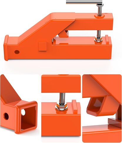 2 Inch Clamp On Trailer Hitch Receiver Convenient Towing Connection for SUVs Trucks Large Commercial Vehicles Reliable Clamp On Hitch No Drilling Required 15.92 * 2.16 * 6.73Inch Orange in Kuwait