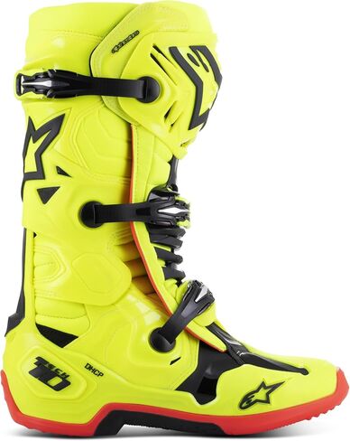 Alpinestars 2010020-533-9: Tech 10 Boots Ylw Fluo/Blk/Red Fluo Sz 9 in Saudi Arabia
