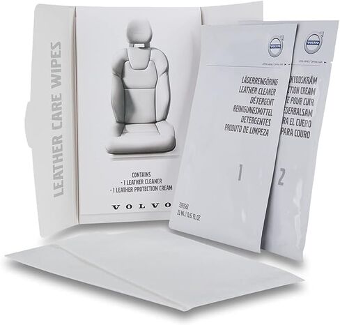 Volvo Leather and Vinyl Care Wipes Kit, Pack of 2, Upholstery Cleaner and Conditioner, Genuine OEM from Dealer, Part Number 32447045 in Saudi Arabia