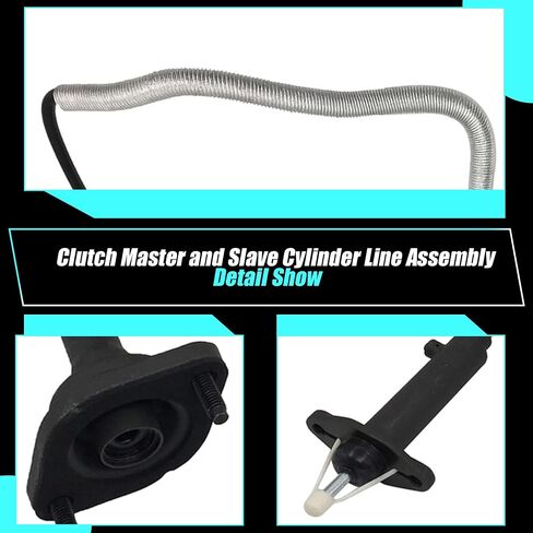 PartsFlow Clutch Master Cylinder and Slave Cylinder Line Assembly CC649041 compatible with Jeep Wrangler 1997 1998 1999 2000 2001 2002 2.5L 4.0L 52107652AB in Saudi Arabia