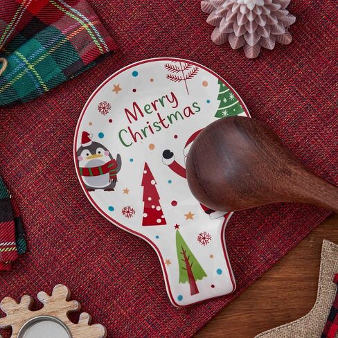 Bico Christmas Gnomes Ceramic Spoon Rest, House Warming Gift, Dishwasher Safe in Saudi Arabia