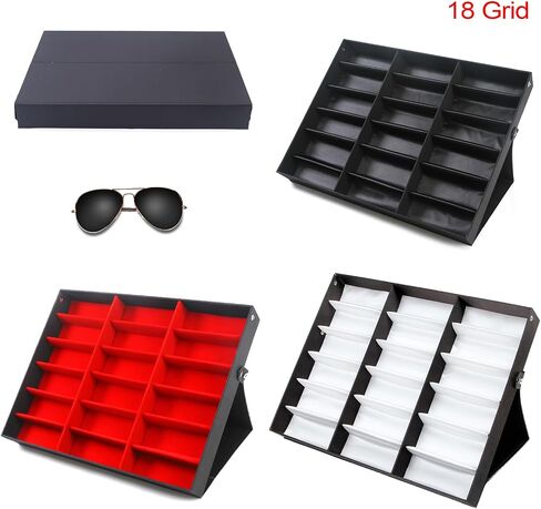 18 Slot Sunglasses Organizer Multi Display Case Jewelry Collection Case for Jewelry Collection sunglass glass watch in Saudi Arabia