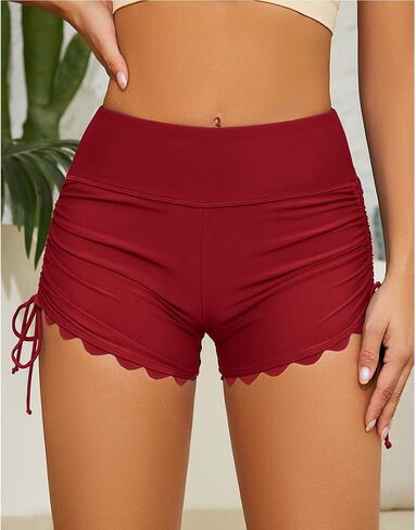 Women's High Waisted Swim Shorts Side Tie Swimsuit Bottoms Board Shorts in Saudi Arabia