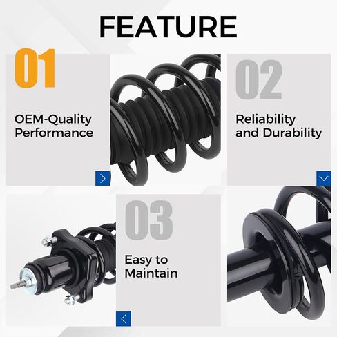 PAROD Pair Rear 171126 Suspension Shock Absorber Strut Fit for Chrysler 200 2011-2014, Sebring 2007-2010, Dodge Avenger 2008-2014 w/Coil Spring Assembly in Saudi Arabia