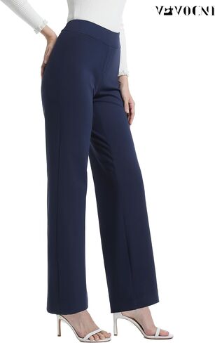 V VOCNI Women Dress Pants Wide Leg Pull On Work Pants High Waist Bootcut Trousers Business Casual Slacks in Saudi Arabia