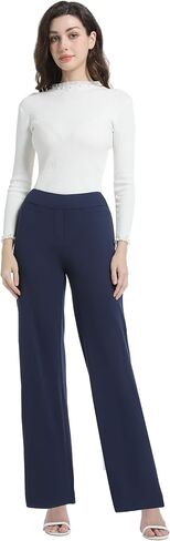 V VOCNI Women Dress Pants Wide Leg Pull On Work Pants High Waist Bootcut Trousers Business Casual Slacks in Saudi Arabia