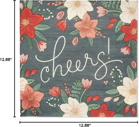 American Greetings 36-Count 12.25 in. Paper Dinner Plates, Winter Floral Christmas Party Supplies in Saudi Arabia