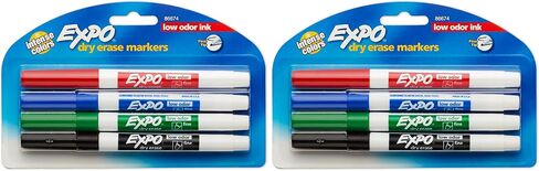 EXPO 86674K Low-Odor Dry Erase Markers, Fine Point, Assorted Colors, 4-Count in Saudi Arabia