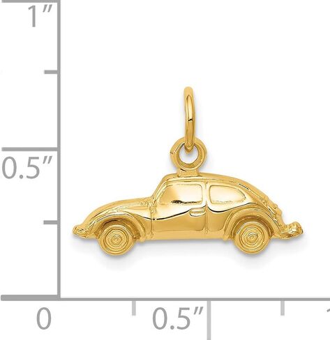 14k Yellow Gold Volkswagen Beetle Style Car Charm 15 mm x 20 mm in Saudi Arabia