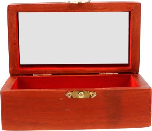 Cabilock Vintage Jewelry Box Lid Wooden Treasure Chest Organizer for Keepsakes Retro Trinket Storage Box for Home Decor in Saudi Arabia