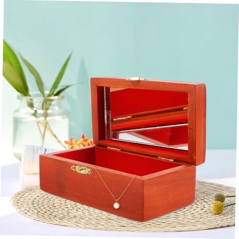 Cabilock Vintage Jewelry Box Lid Wooden Treasure Chest Organizer for Keepsakes Retro Trinket Storage Box for Home Decor in Saudi Arabia