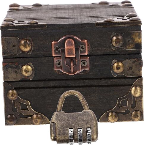 VALICLUD Vintage Trinket Box Wooden Keepsake Chest with Lid for Jewelry Storage Multi Purpose Treasure Box for Women and for Valentine Day Mother Day Birthdays and Anniversaries in Saudi Arabia