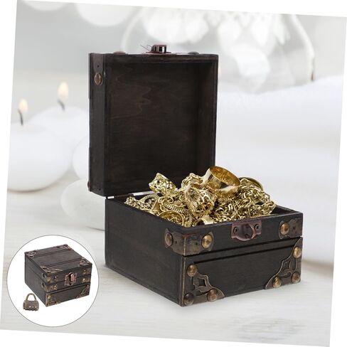 VALICLUD Vintage Trinket Box Wooden Keepsake Chest with Lid for Jewelry Storage Multi Purpose Treasure Box for Women and for Valentine Day Mother Day Birthdays and Anniversaries in Saudi Arabia