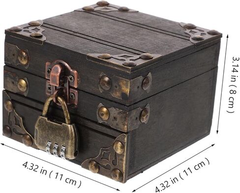 VALICLUD Vintage Trinket Box Wooden Keepsake Chest with Lid for Jewelry Storage Multi Purpose Treasure Box for Women and for Valentine Day Mother Day Birthdays and Anniversaries in Saudi Arabia