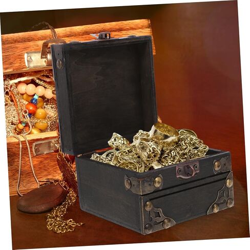 VALICLUD Vintage Trinket Box Wooden Keepsake Chest with Lid for Jewelry Storage Multi Purpose Treasure Box for Women and for Valentine Day Mother Day Birthdays and Anniversaries in Saudi Arabia
