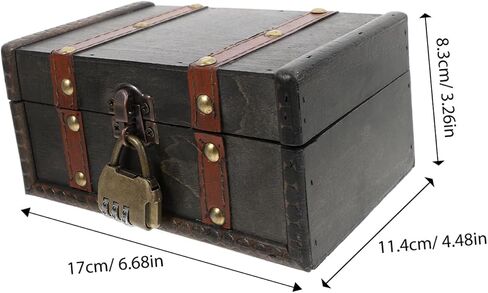 Small Wooden Keepsake Box with Lock Vintage Style Storage Chest for Jewelry Cards and Trinkets Handmade Rustic Decor for Home and Weddings in Saudi Arabia