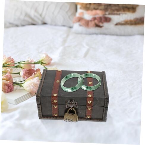 Small Wooden Keepsake Box with Lock Vintage Style Storage Chest for Jewelry Cards and Trinkets Handmade Rustic Decor for Home and Weddings in Saudi Arabia