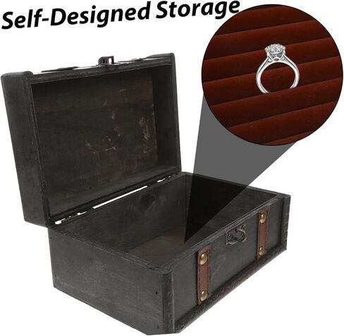 Small Wooden Keepsake Box with Lock Vintage Style Storage Chest for Jewelry Cards and Trinkets Handmade Rustic Decor for Home and Weddings in Saudi Arabia