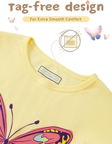 Mikrdoo Girls Pajamas Kids Soft Cutton Cotton Long Long Sleeve 2 قطعة PJs Snug-Fit in Saudi Arabia