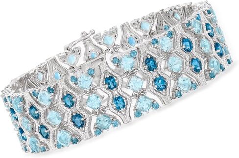 Ross-Simons 26.75 ct. t.w. London and Sky Blue Topaz Bracelet in Sterling Silver in Saudi Arabia