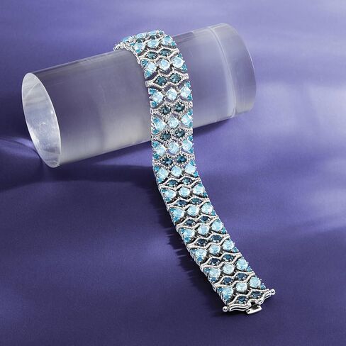 Ross-Simons 26.75 ct. t.w. London and Sky Blue Topaz Bracelet in Sterling Silver in Saudi Arabia