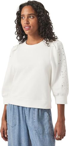 Splendid Women's Rory Embroidered Crewneck Sweatshirt in Saudi Arabia