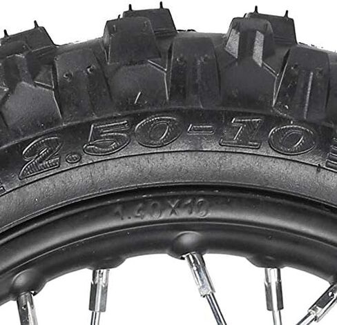2.5-10 Front Wheel Tire Rim with 12mm Bearing & Forks Suspension Shocks & Triple Tree Handlebar Riser Clamp & Rim Axle and Brake Cable Kit for CRF50 70cc 90cc 110cc Dirt Bike Drum Brake in Saudi Arabia
