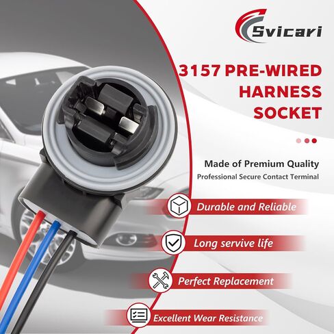 3157 T25 P27/7W 4114 3057 3157 Light Bulb Socket Holder Wire Harness Pigtail Base Adapter 2PCS, Black in Saudi Arabia