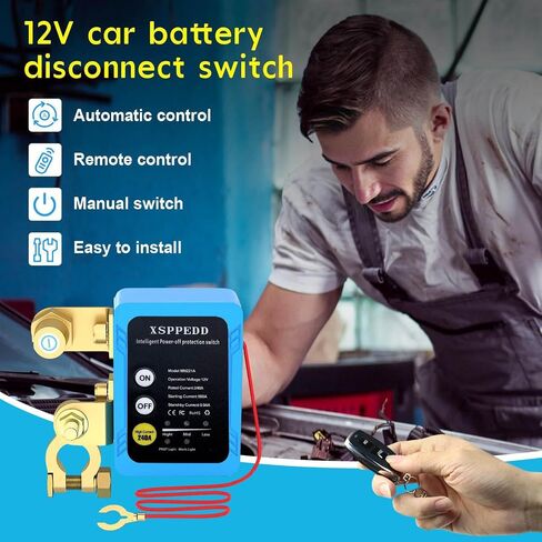 Kill Switch for Car,12V Remote Battery Disconnect 250A, Car Power Cut Off, Blue - Manual & Remote Control for Auto, RV, Truck, Boat, ATV (1 Pack) (Battery Switch) in Saudi Arabia