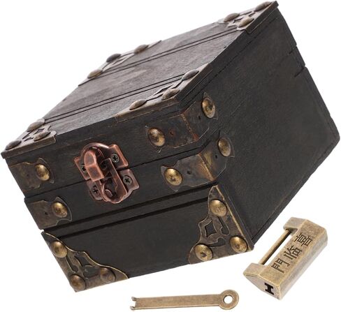 VALICLUD Vintage Trinket Box Wooden Keepsake Chest with Lid for Jewelry Storage Multi Purpose Treasure Box for Women and for Valentine Day Mother Day Birthdays and Anniversaries in Kuwait
