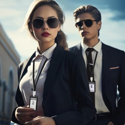 Mepase 18 Pieces Halloween Agent Costume Accessories Include Black Sunglasses, Zipper Ties, ID Badges, Spy Secret Service Security Costume Set for Alien Party Dress up in Saudi Arabia