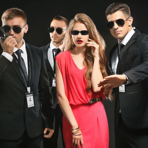 Mepase 18 Pieces Halloween Agent Costume Accessories Include Black Sunglasses, Zipper Ties, ID Badges, Spy Secret Service Security Costume Set for Alien Party Dress up in Saudi Arabia