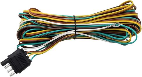 HZEL 22Ft 4 Pin 5 Wire Trailer Wiring Harness, 4 Way Flat Towed Vehicle Light Wire Extension Connector Kit with 18 Gauge Ground, Universal Towing Harness Connecting Accessories (StyleA) in Saudi Arabia