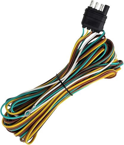 HZEL 22Ft 4 Pin 5 Wire Trailer Wiring Harness, 4 Way Flat Towed Vehicle Light Wire Extension Connector Kit with 18 Gauge Ground, Universal Towing Harness Connecting Accessories (StyleA) in Saudi Arabia