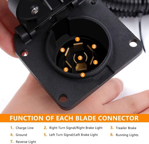 Zhushan 7-Way Blade & 4-Pin Flat Plud Slup مع قوس ، متوافق مع Ford F-150 F-250 ، RAM ، Chevy ، GMC ، Truck SUV RV Tow Wiring Harness (2009-2023) in Kuwait