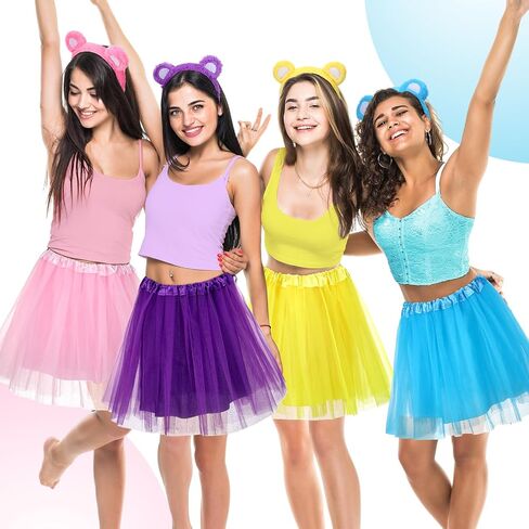 6 Pcs Halloween Bear Costume Women Adult Ear Headband Tail Tutu Skirt Leg Warmer Thigh-high Sock Feather Boa Party in Saudi Arabia