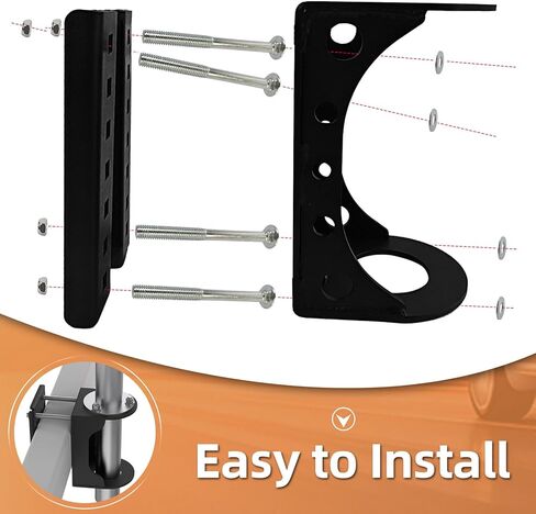 ريلر لسان اللسان جاك ستانف قوس قوس التثبيت على مجموعة رايانونونورو مقطورة جاك طقم مناسبة ل 3-بولت وجاك اللسان على طراز A-frame ، جاك جاك الأسود in Kuwait