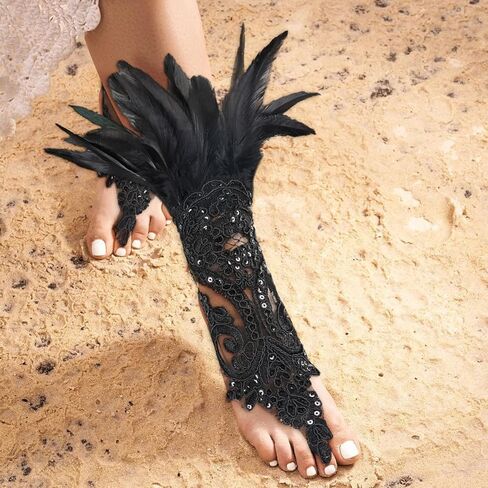 قفازات الدانتيل الأسود غلاف معصم ، ريشة أزياء اليد اليدوية الدانتيل الدانتيل مرنة هوك القفازات إصبع الهالوين ، حفل زفاف ، حفل الشاي ، تنكر ، ملهى ليلي ، الكفة اليومية زخرفة يا فتيات in Kuwait