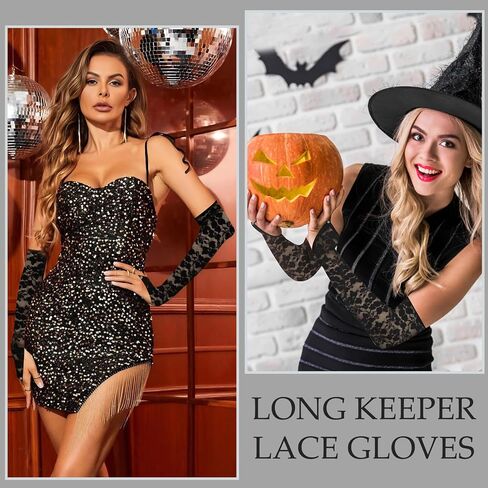Long Keeper Elegant Floral Lace Gloves Women Elbow Length Fingerless Long Gloves for Bridal Opera Evening Wedding Party Prom in Saudi Arabia