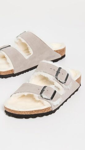 Birkenstock Arizona Shearling Stone Coin/Natural Suede/Shearling, 40 N EU in Saudi Arabia