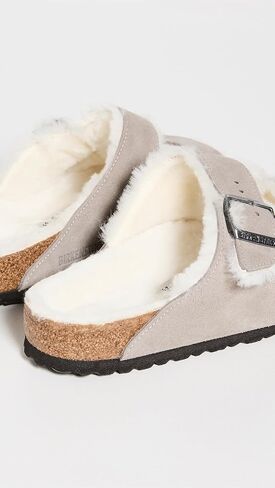 Birkenstock Arizona Shearling Stone Coin/Natural Suede/Shearling, 40 N EU in Saudi Arabia