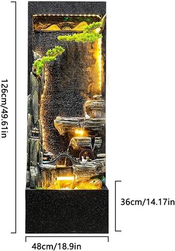 Decor Indoor/Outdoor Garden Water Fountain with LED Lights, Large Rockery Floor-Standing Fountain, Waterfall Feature for Home Garden Decor for Entryway in Saudi Arabia