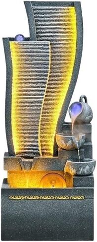 Decor Modern Minimalist Running Water Wealth Creation Ornament, Circulating Water Office Living Room Floor to Ceiling Landscape for Entryway in Saudi Arabia