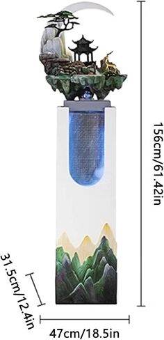 قاع الديكور يقف نافورة مع صخور اصطناعية وأضواء LED ، فناء غرفة المعيشة فناء المناظر الطبيعية للمياه للدخول (أصفر) in Saudi Arabia