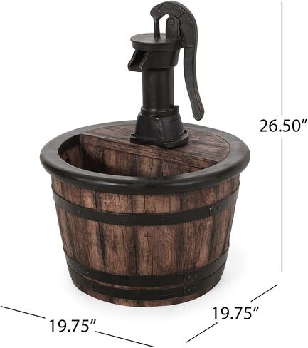 26.5" High Hand Crafted Weather Resistant Floor Fountain with Light in Saudi Arabia