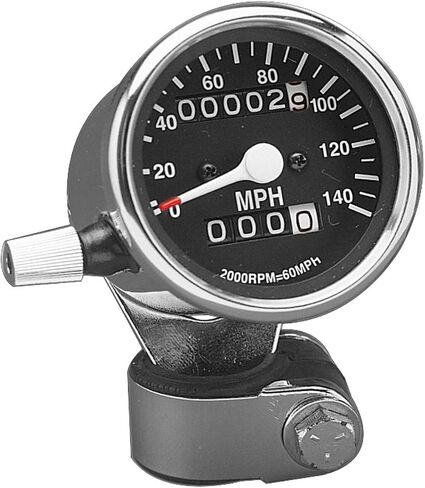 Mini 2:1 Ratio Speedometer w/Resettable Odometers 140 MPH Black Face Speedo Fit For Harley Sportster 1954-1972, FL 47-67 FX FXR 1973-1990 in Saudi Arabia