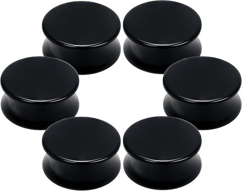 6G-30mm Solid Acrylic Black Gauges for Ear lightweight Tunnels Double Flared Saddle Ear Plugs Tunnels Earrings for Women Men in Kuwait